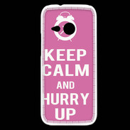 Coque HTC One Mini 2 Keep Calm Hurry up Rose