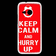 Coque HTC One Mini 2 Keep Calm Hurry up Rouge