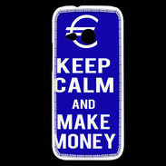 Coque HTC One Mini 2 Keep Calm Make money Bleu