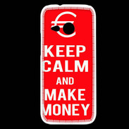 Coque HTC One Mini 2 Keep Calm Make money Rouge