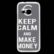 Coque HTC One Mini 2 Keep Calm Make money Gris