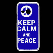 Coque HTC One Mini 2 Keep Calm Peace Bleu