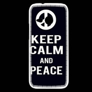 Coque HTC One Mini 2 Keep Calm Peace Noir