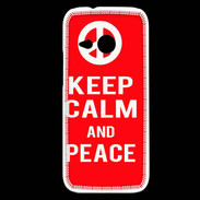 Coque HTC One Mini 2 Keep Calm Peace Rouge