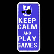 Coque HTC One Mini 2 Keep Calm Play games Bleu