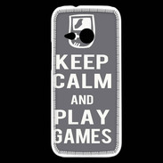 Coque HTC One Mini 2 Keep Calm Play games Gris