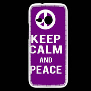 Coque HTC One Mini 2 Keep Calm Peace Violet