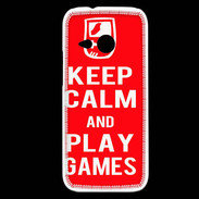 Coque HTC One Mini 2 Keep Calm Play games Rouge