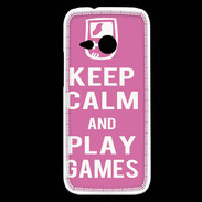 Coque HTC One Mini 2 Keep Calm Play games Rose