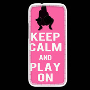 Coque HTC One Mini 2 Keep Calm Play on Rose