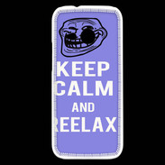 Coque HTC One Mini 2 Keep Calm Reelax Bleu