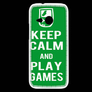 Coque HTC One Mini 2 Keep Calm Play games Vert