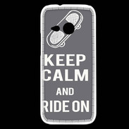 Coque HTC One Mini 2 Keep Calm Ride on Gris