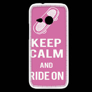 Coque HTC One Mini 2 Keep Calm Ride on Rose