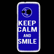 Coque HTC One Mini 2 Keep Calm Smile Bleu