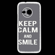 Coque HTC One Mini 2 Keep Calm Smile Gris