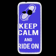 Coque HTC One Mini 2 Keep Calm Ride on Bleu