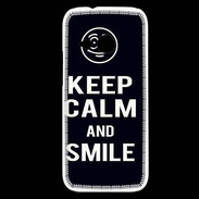 Coque HTC One Mini 2 Keep Calm Smile Noir