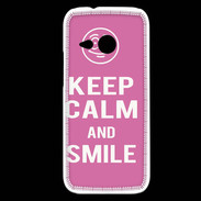 Coque HTC One Mini 2 Keep Calm Smile Rose