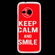 Coque HTC One Mini 2 Keep Calm Smile Rouge