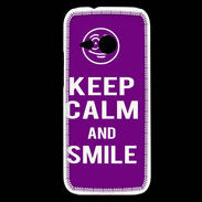 Coque HTC One Mini 2 Keep Calm Smile Violet