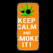 Coque HTC One Mini 2 Keep Calm Smoke it Orange