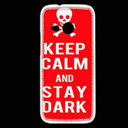 Coque HTC One Mini 2 Keep Calm Stay dark Rouge