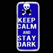 Coque HTC One Mini 2 Keep Calm Stay dark Bleu