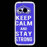 Coque HTC One Mini 2 Keep Calm Stay strong Bleu