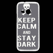 Coque HTC One Mini 2 Keep Calm Stay dark Gris