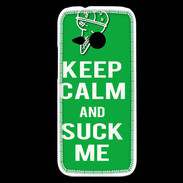 Coque HTC One Mini 2 Keep Calm Suck me Vert