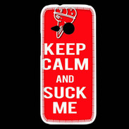 Coque HTC One Mini 2 Keep Calm Suck me Rouge