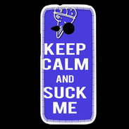 Coque HTC One Mini 2 Keep Calm Suck me Bleu