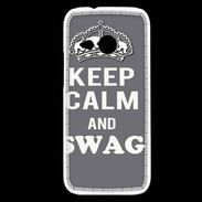 Coque HTC One Mini 2 Keep Calm Swag Gris