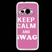 Coque HTC One Mini 2 Keep Calm Swag Rose