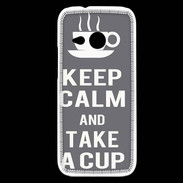 Coque HTC One Mini 2 Keep Calm Take a cup Gris