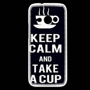 Coque HTC One Mini 2 Keep Calm Take a cup Noir