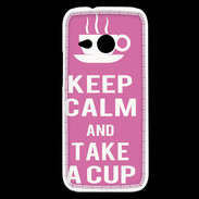 Coque HTC One Mini 2 Keep Calm Take a cup Rose