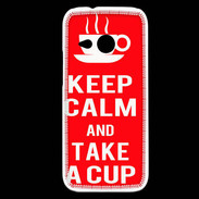 Coque HTC One Mini 2 Keep Calm Take a cup Rouge