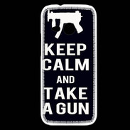 Coque HTC One Mini 2 Keep Calm Take a gun Noir
