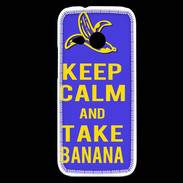 Coque HTC One Mini 2 Keep Calm Take Banana Bleu