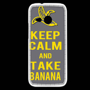 Coque HTC One Mini 2 Keep Calm Take Banana Gris