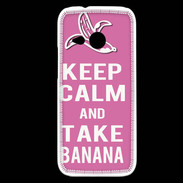 Coque HTC One Mini 2 Keep Calm Take Banana Rose