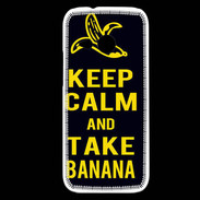 Coque HTC One Mini 2 Keep Calm Take Banana Noir