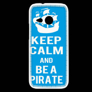 Coque HTC One Mini 2 Keep Calm Be a Pirate Cyan