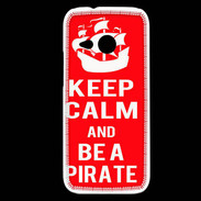 Coque HTC One Mini 2 Keep Calm Be a Pirate Rouge