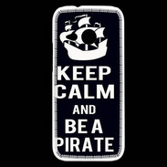 Coque HTC One Mini 2 Keep Calm Be a Pirate Noir