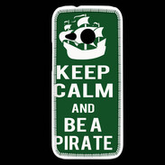 Coque HTC One Mini 2 Keep Calm Be a Pirate Vert
