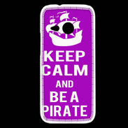 Coque HTC One Mini 2 Keep Calm Be a Pirate Violet
