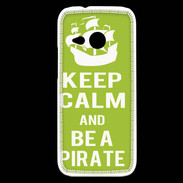 Coque HTC One Mini 2 Keep Calm Be a Pirate Vert pomme